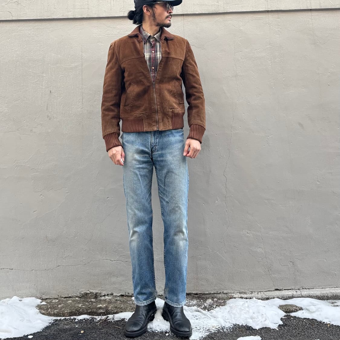 빈티지 그랜드 포드 스웨이드 블루종 상품이미지8