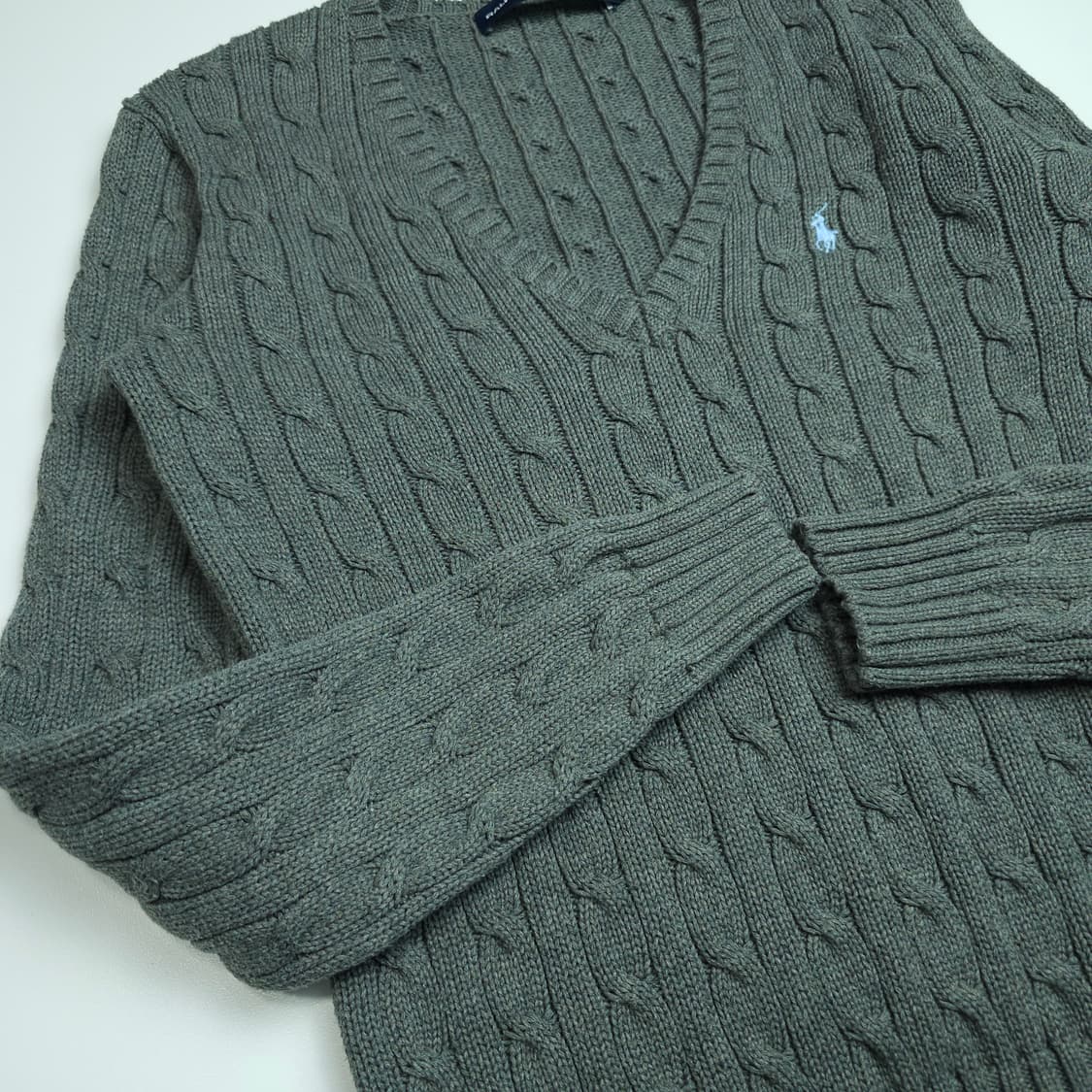[택포]폴로 케이블 브이넥 니트 M 상품이미지8