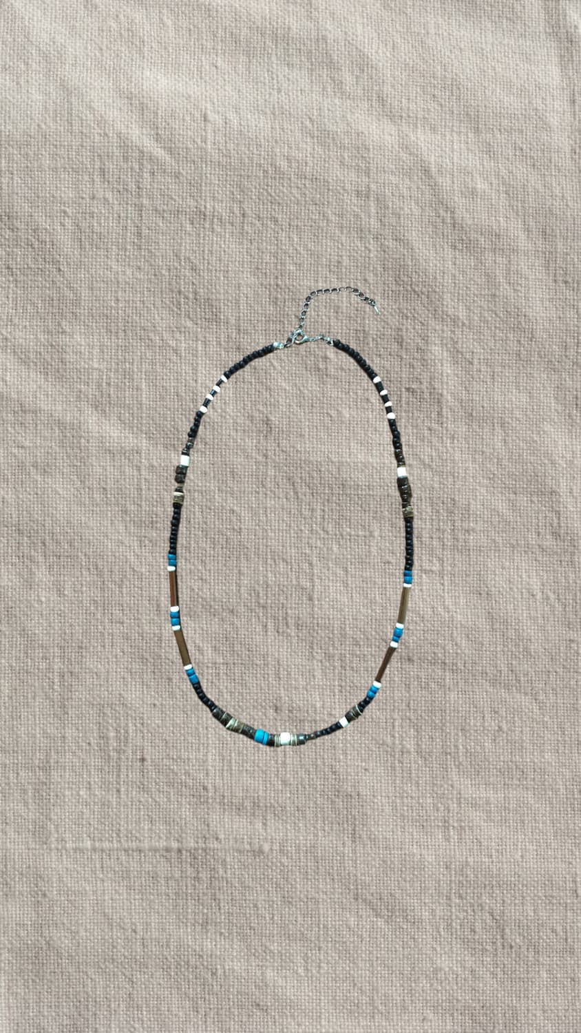 blue wood necklace 상품이미지1