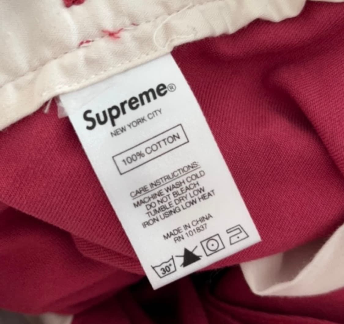 슈프림 핀업 치노팬츠 마룬 21SS 상품이미지10