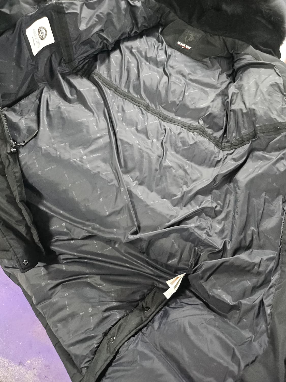 블랙야크  블랙 롱 패딩 폭스퍼 후드 90 상품이미지7