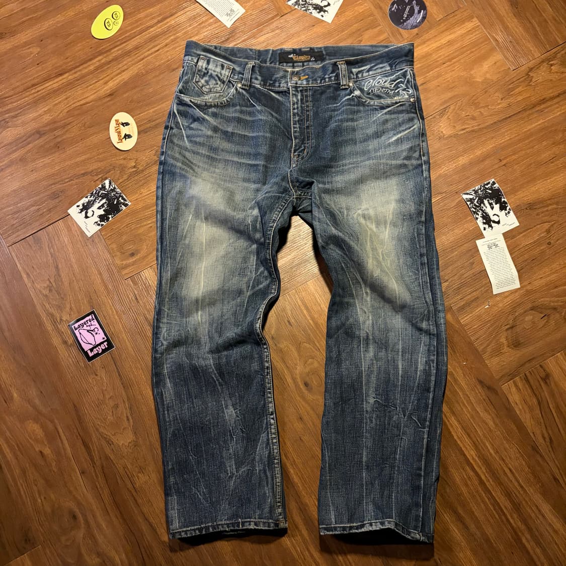 00s Skull patch washed denim 상품이미지3
