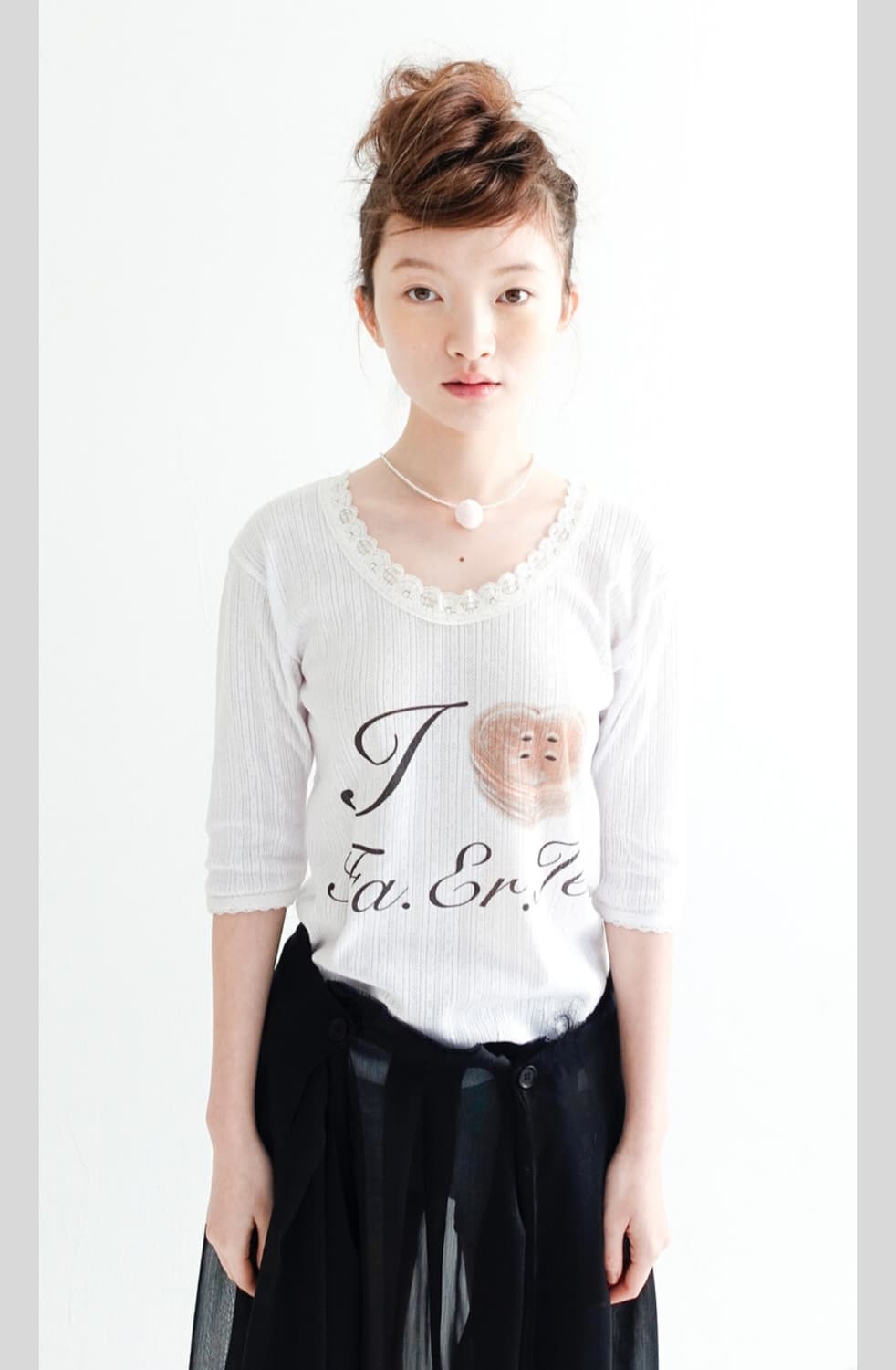 샵페어리 레이스 티셔츠 화이트 상품이미지1