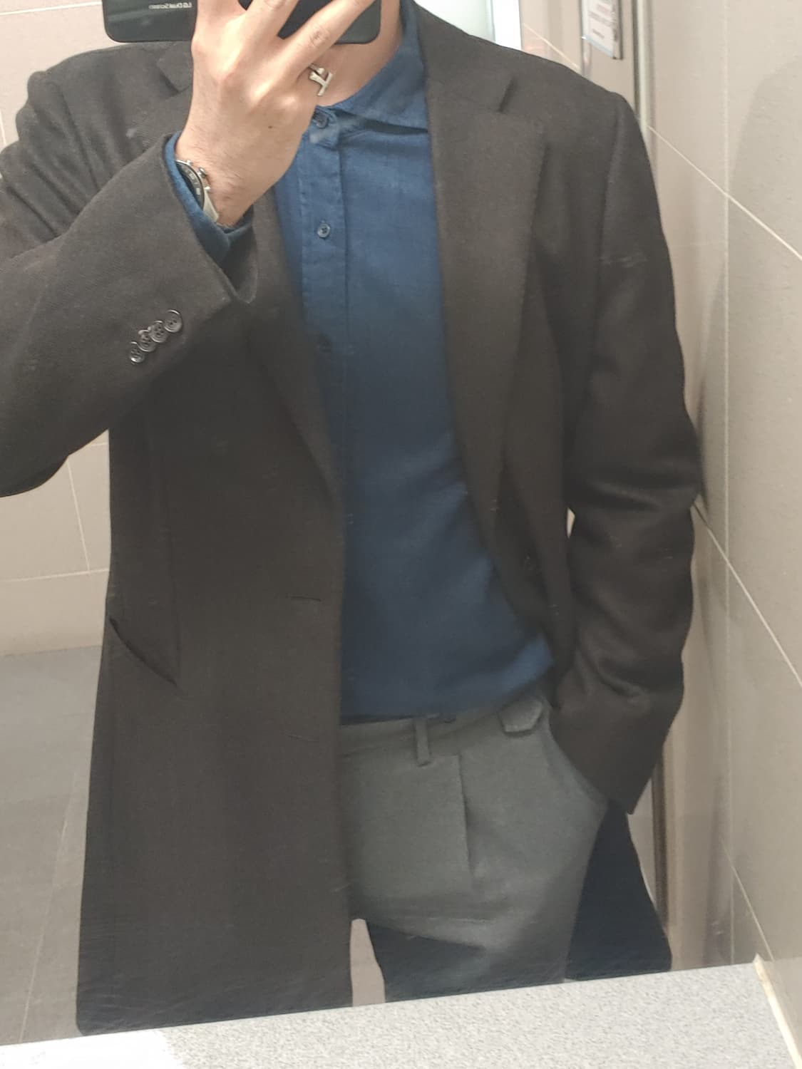 (48)링자켓 별주 헤링본 싱글코트 상품이미지5