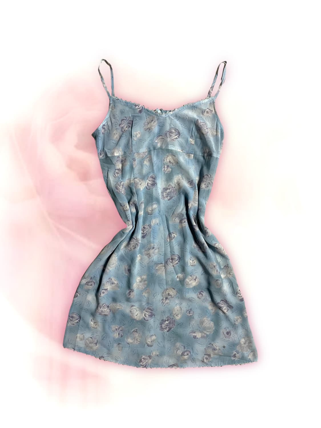 JP vintage blue flowery slip onepiece 상품이미지1