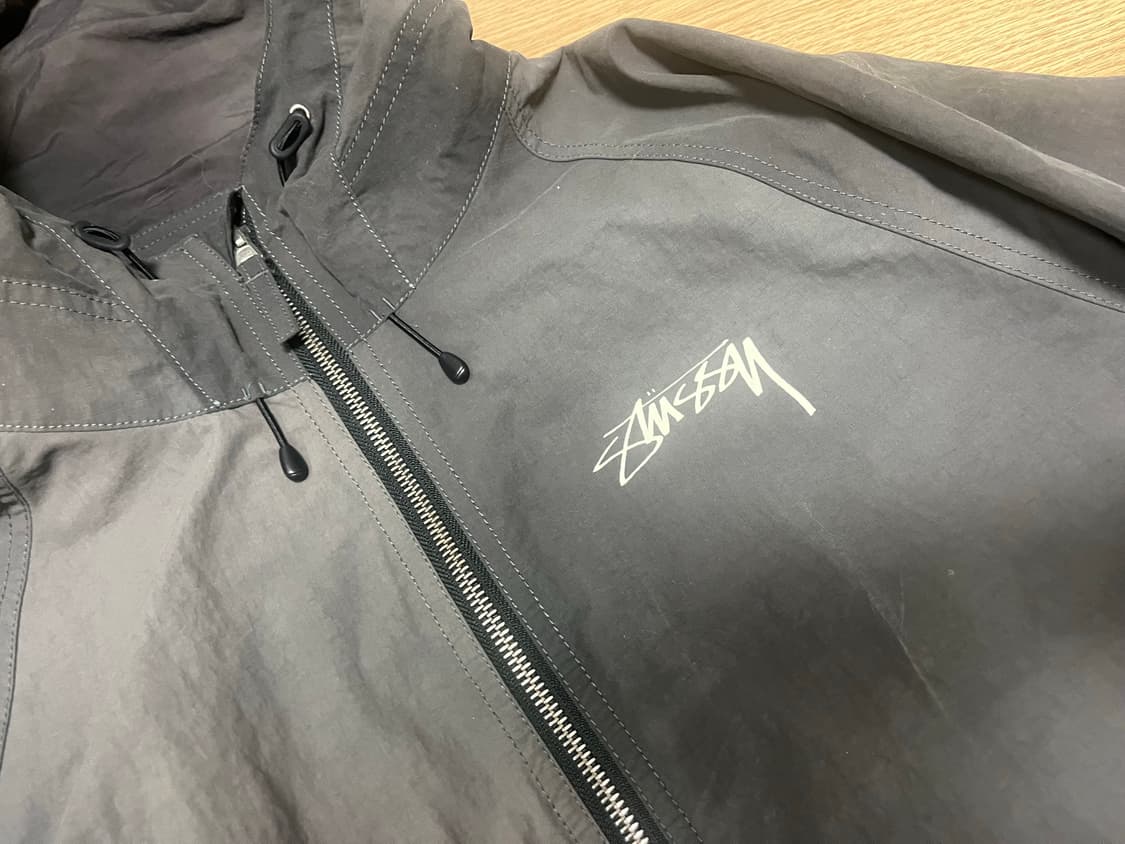 스투시 웨이브 다이 비치 쉘 자켓 블랙 상품이미지3