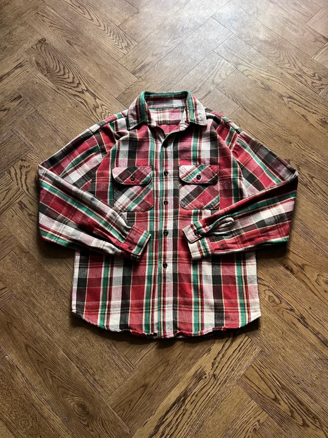 [M]90's USA 빈티지 플란넬 체크셔츠 상품이미지1