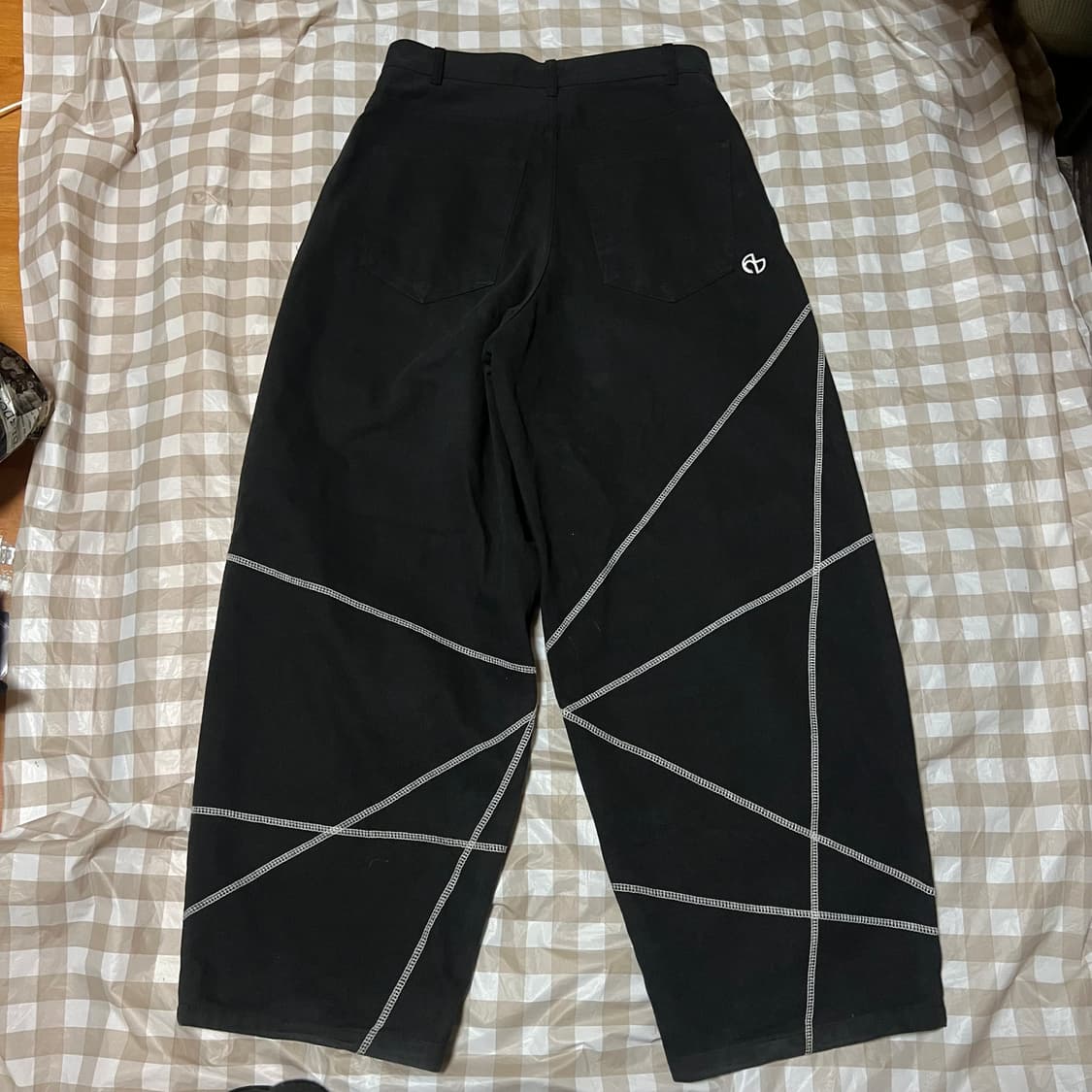 노매뉴얼 와이드 스티치 팬츠 S 스트릿 무드 바지 코튼 오버핏 상품이미지4