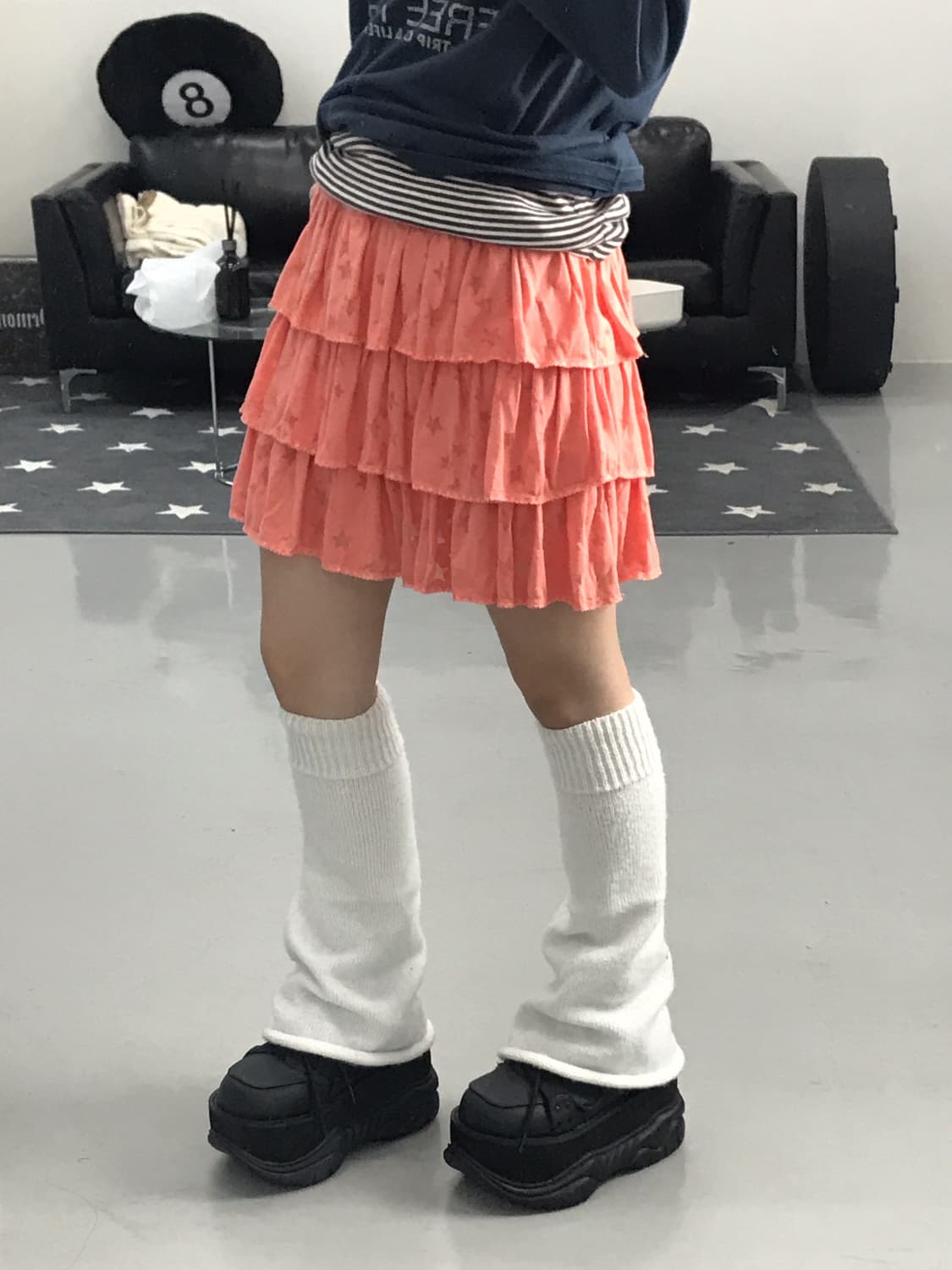 Jpn Coral Pink Star skirts 상품이미지2