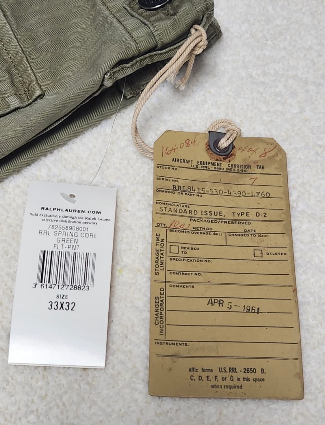 [새상품] Rrl 헤링본 퍼티그 33X32 상품이미지4