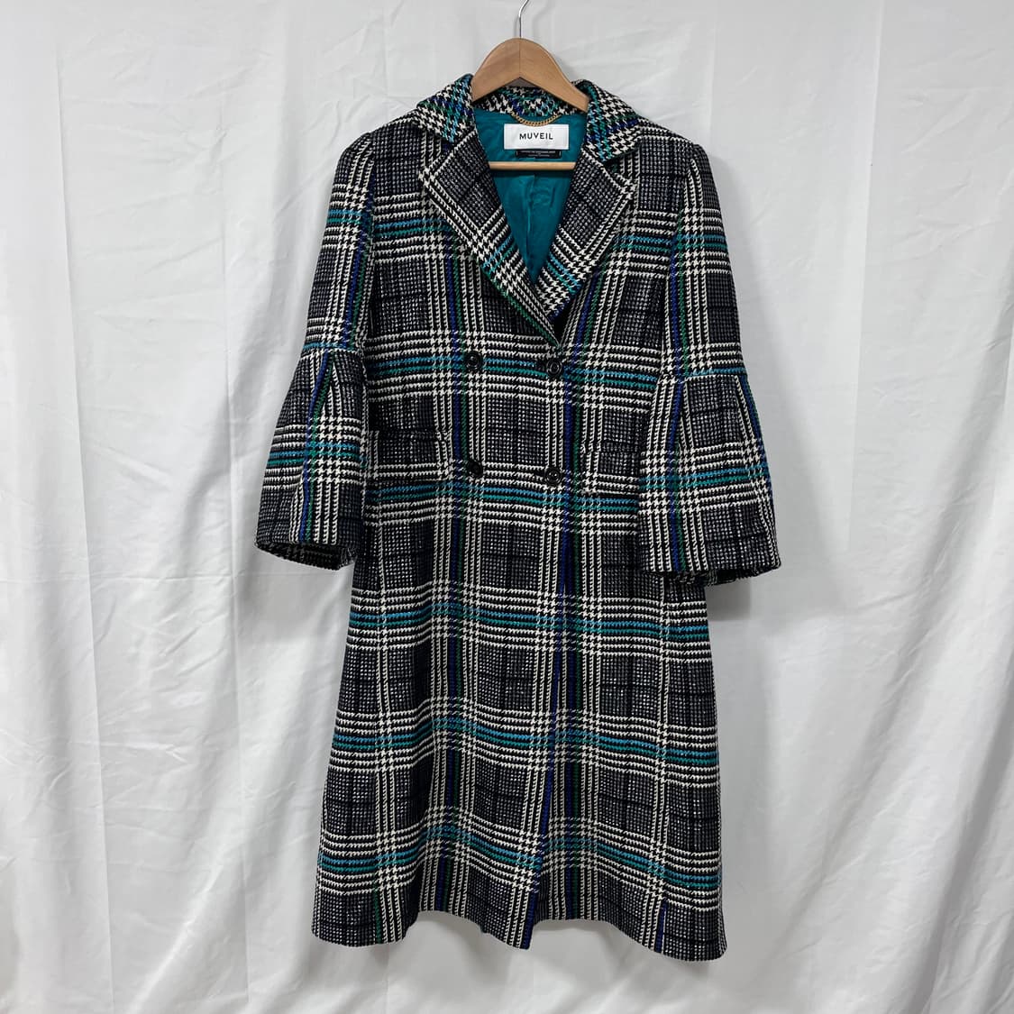 뮤베일(MUVEIL) 울 트위드 체크 코트 상품이미지1