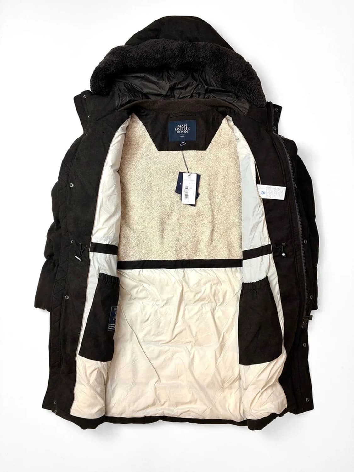 맨온더분 구스다운 양털 후드 롱 패딩 PN5435 상품이미지2