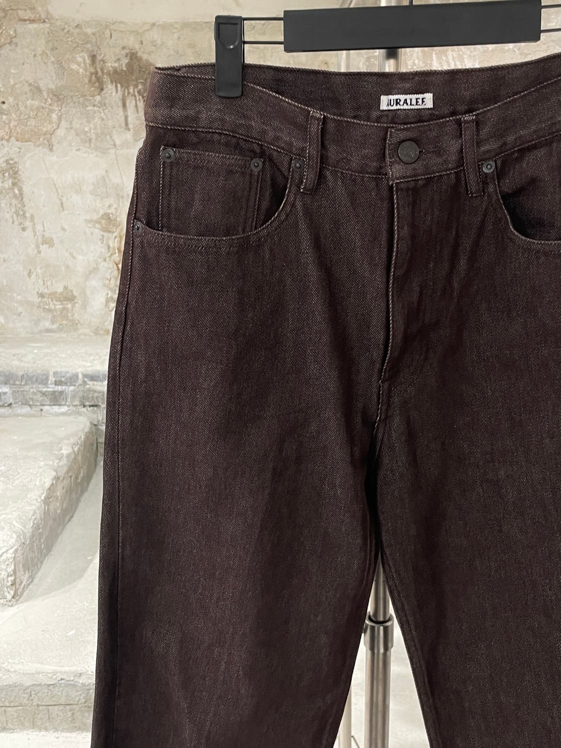 오라리 브라운 하드 트위스트 와이드 데님 팬츠 상품이미지2