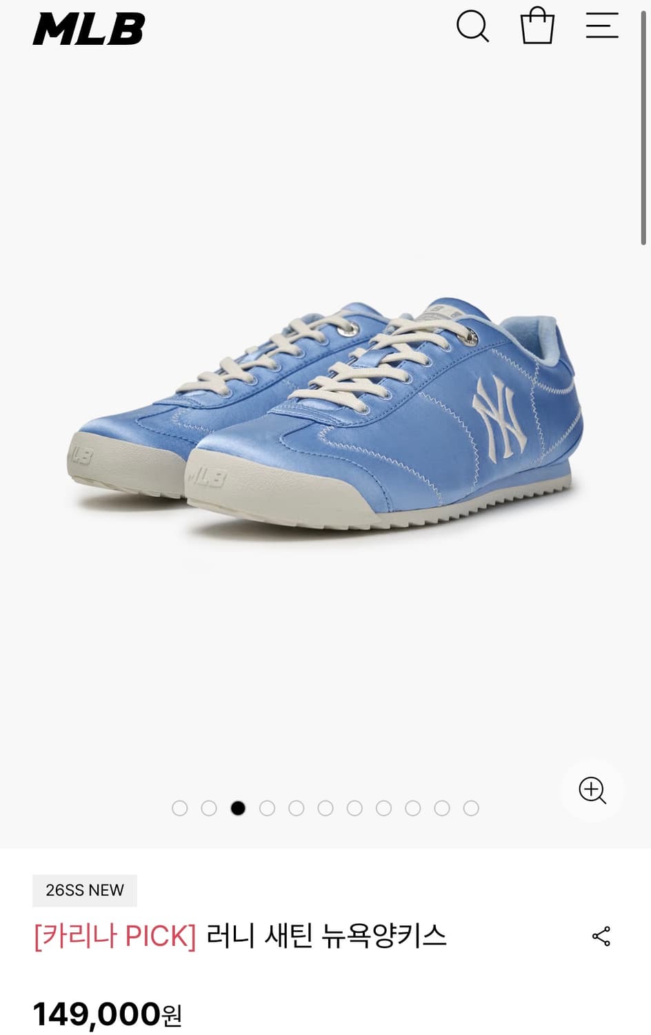 MLB 러니 새틴 뉴욕양키스 운동화 (새상품) 상품이미지3