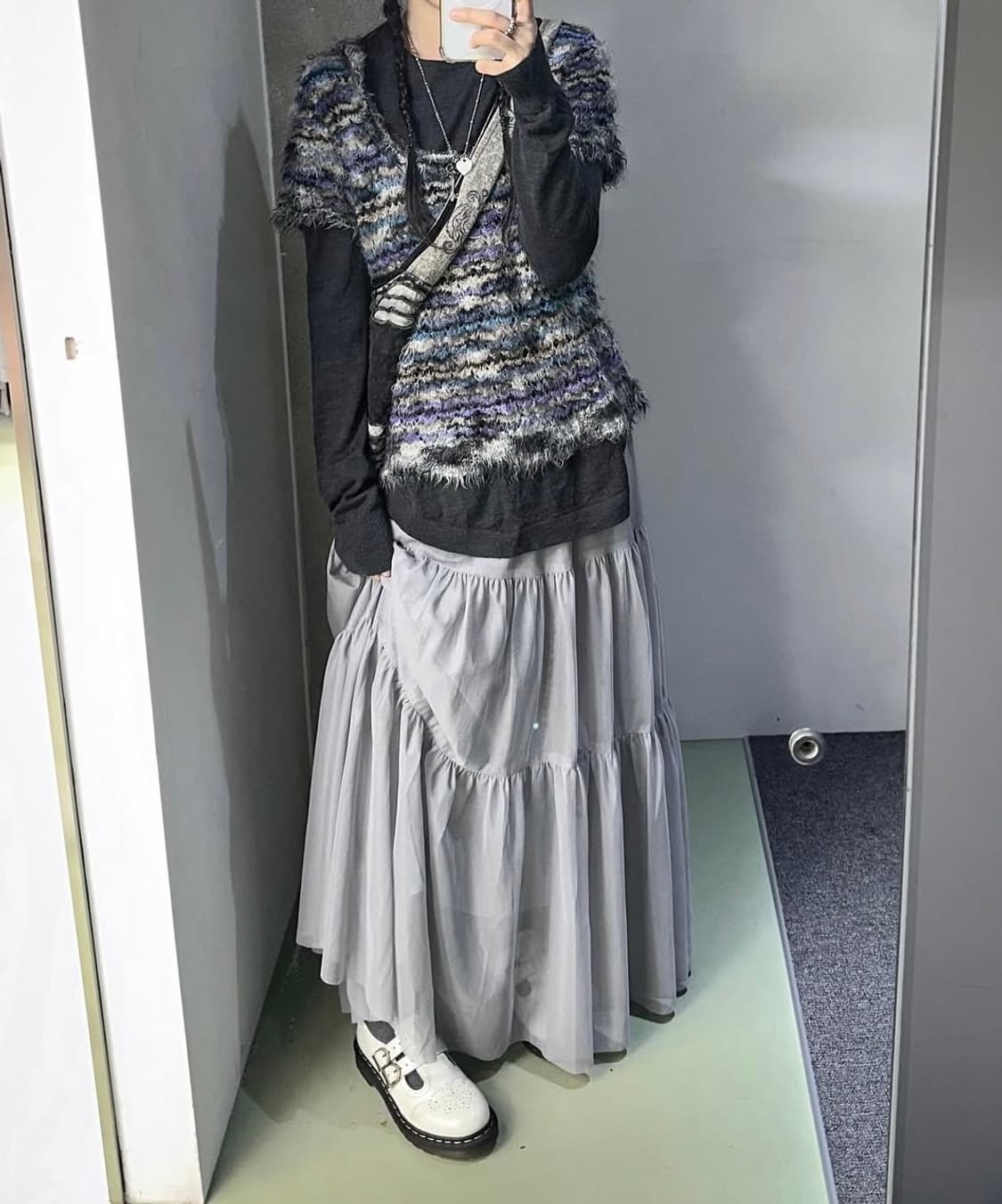 빈티지 그레이 캉캉 스커트 상품이미지1