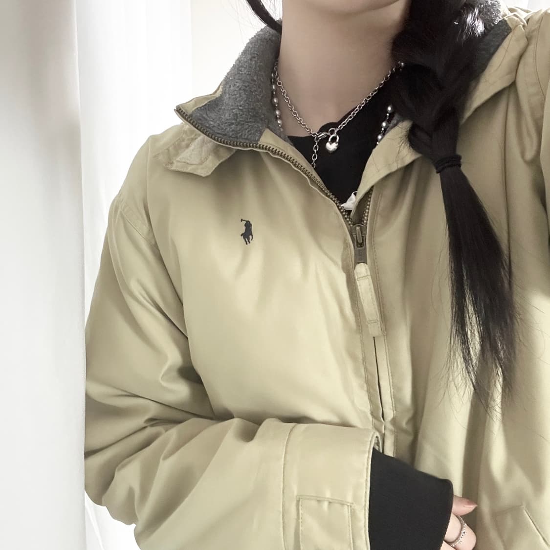 폴로 후리스안감 베이지 폴리쉘 자켓 상품이미지1