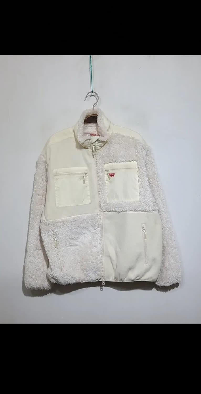 (XL) 리바이스 후리스 점퍼 아이보리 뽀글이 플리스 자켓  상품이미지1