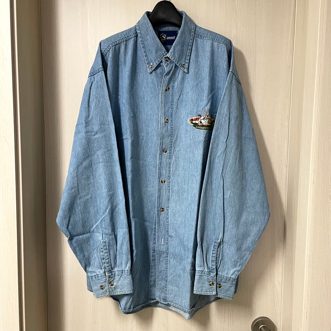 루니툰/ 빈티지 아플리케 데님 셔츠/ L 상품이미지1