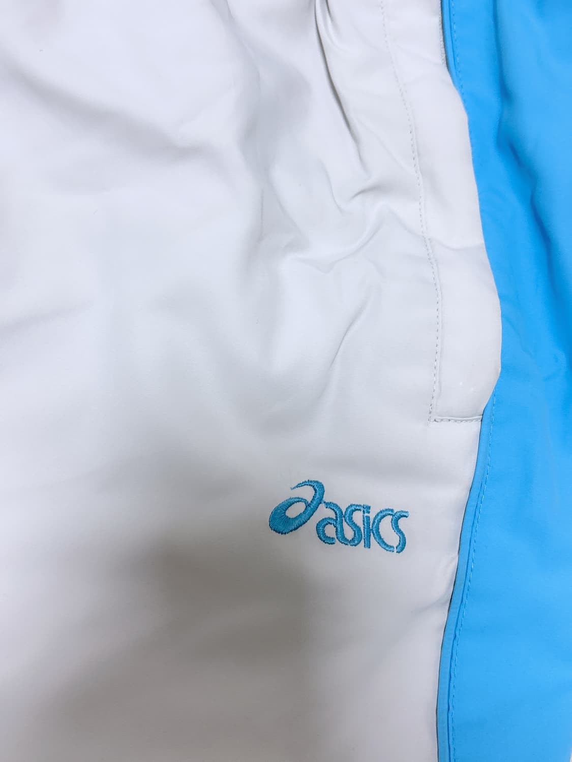 아식스 회색&하늘 츄리닝 바지 츄바 상품이미지4