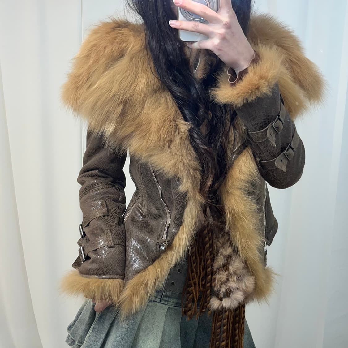 폭스 퍼 후디 무스탕 상품이미지5