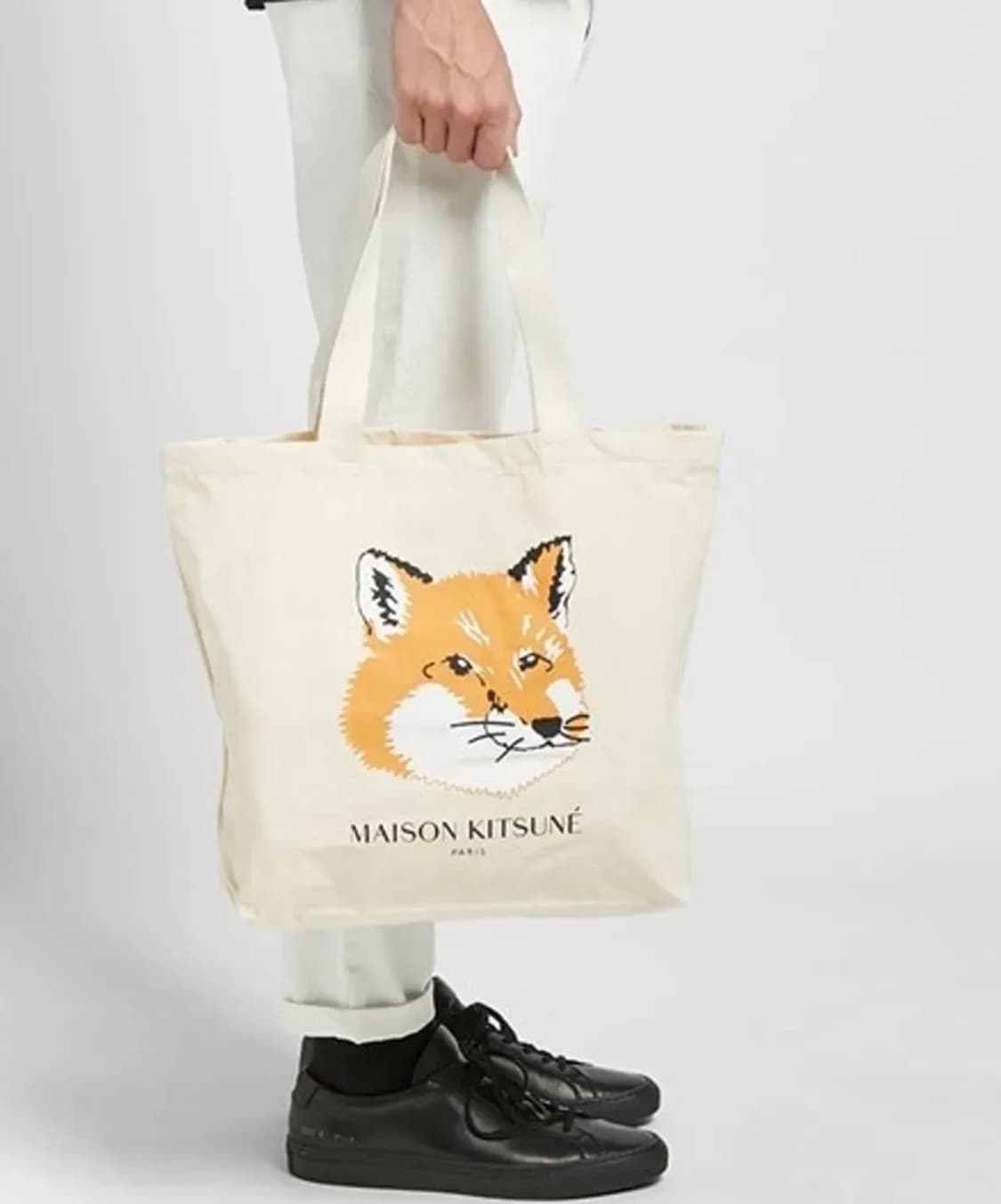 메종 키츠네 폭스 헤드 토트백 에크루 상품이미지1