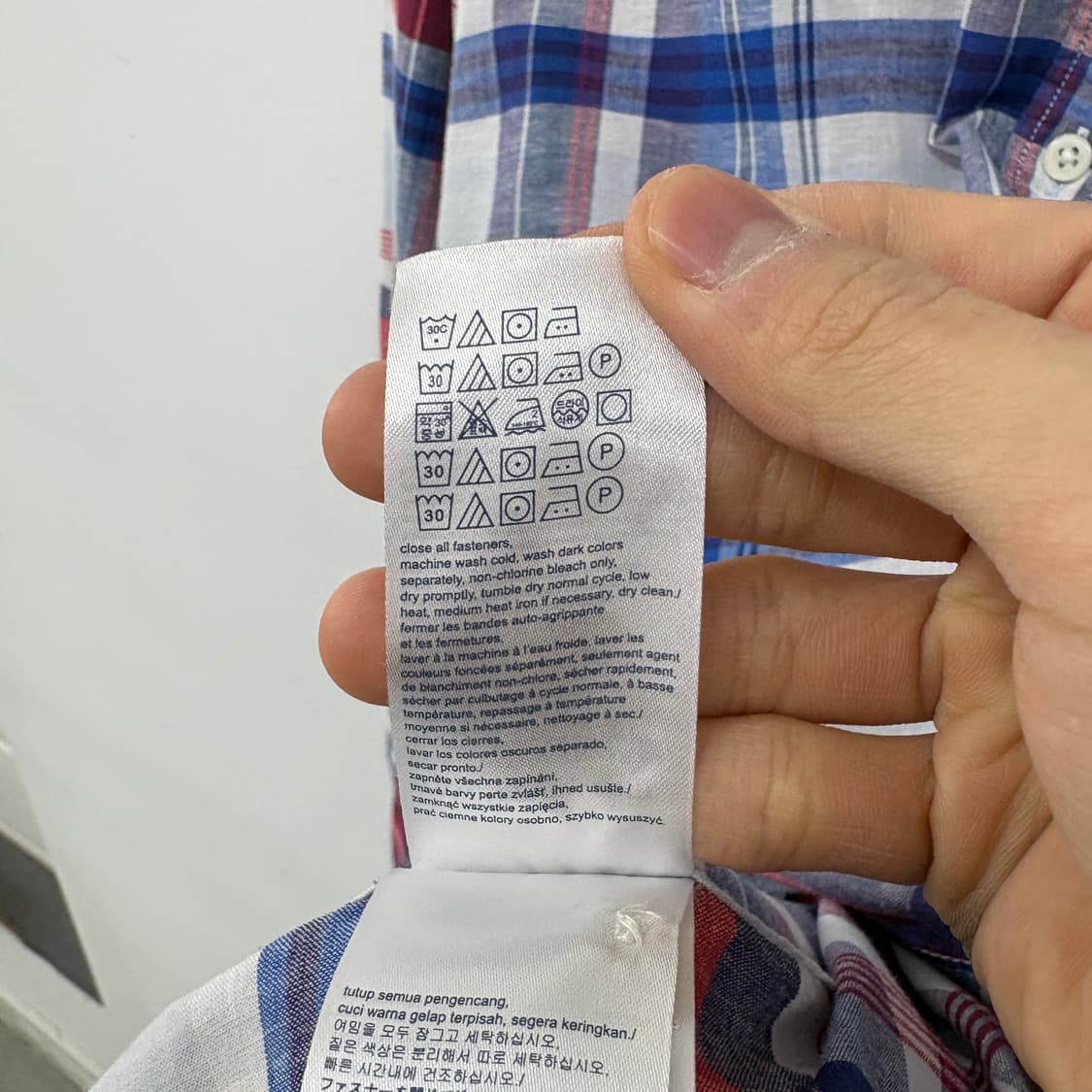 타미힐피거 체크 셔츠 남방 남성M 상품이미지5