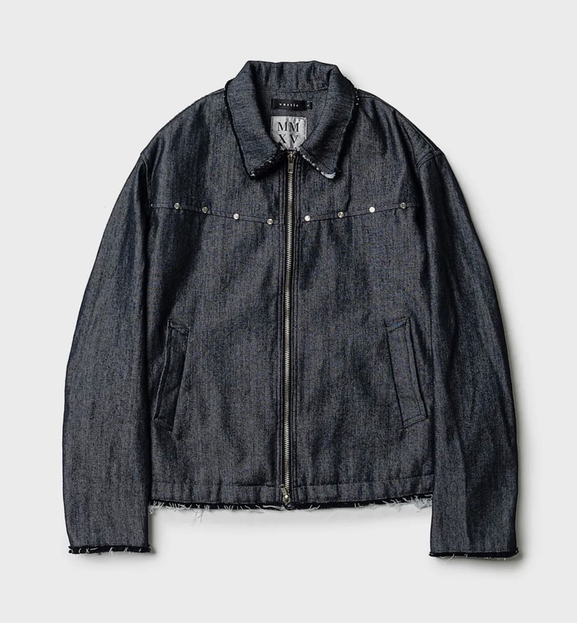 [바스틱] 스터프 컷 오프 자켓 인디고 상품이미지1