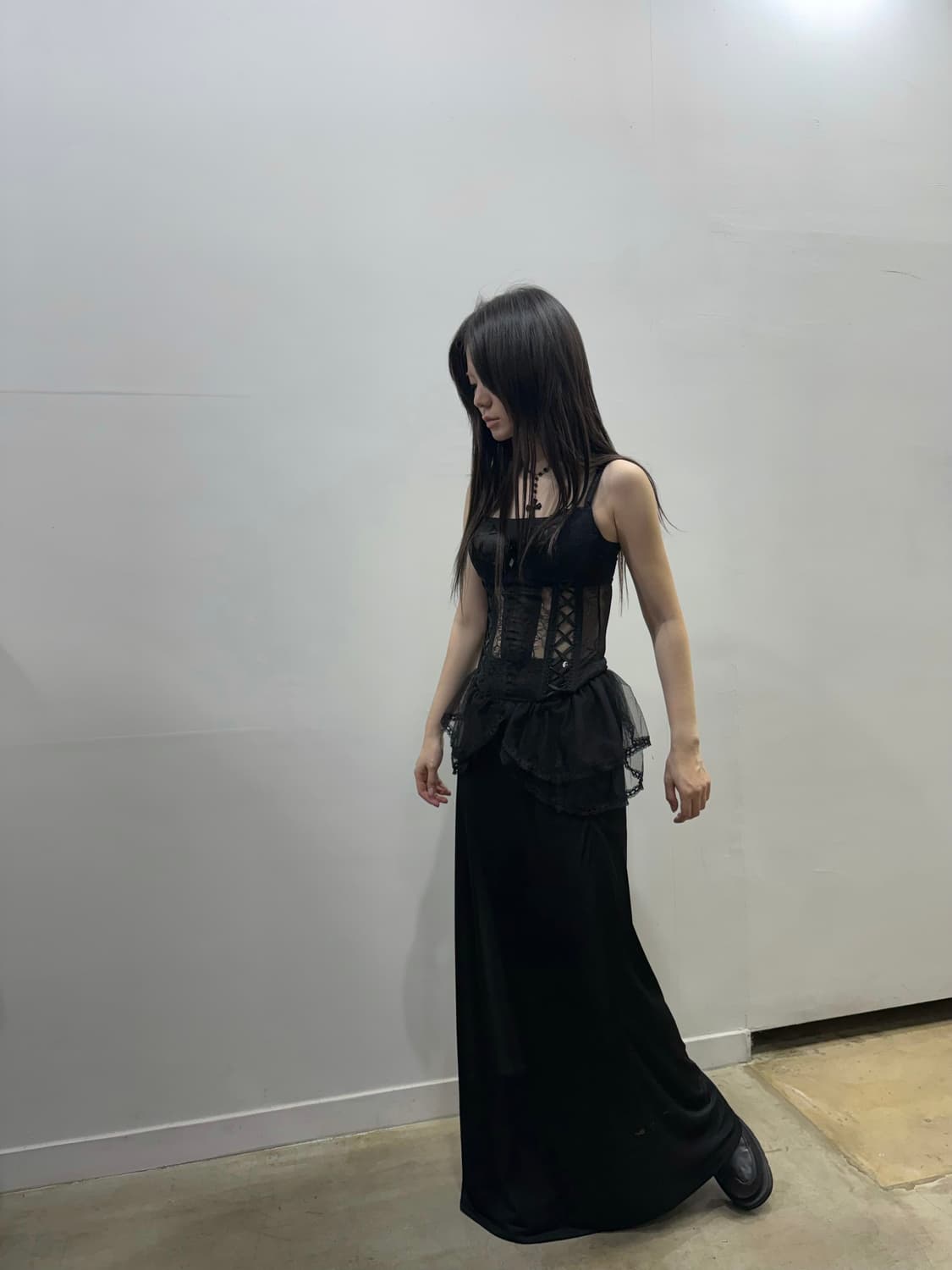 시스루 아일렛 디테일 코르셋 상품이미지3