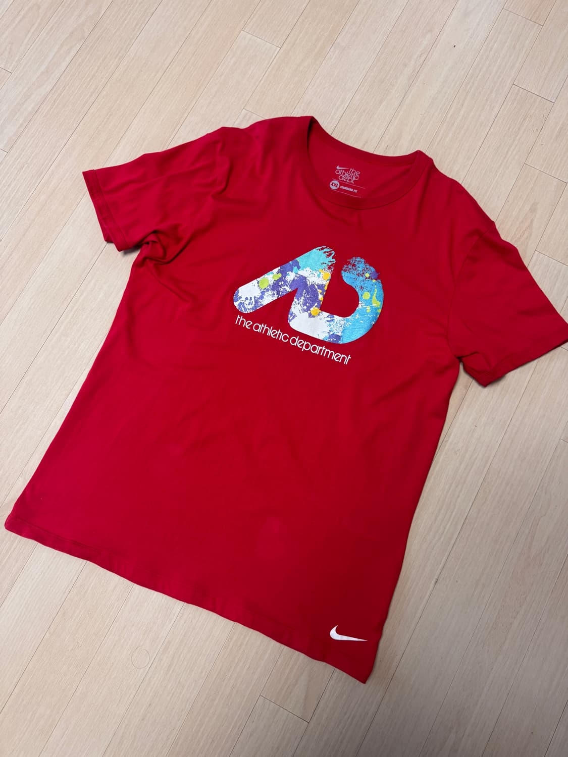 나이키 애슬래틱 레드 반팔티 실측 XL 사이즈 상품이미지1