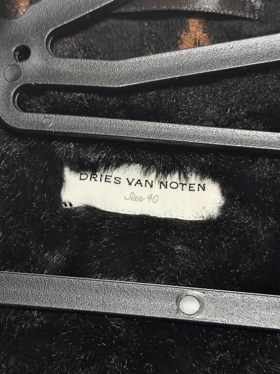 드리스반노튼 레오파드 자카드 퍼 오버사이즈 코트 상품이미지8