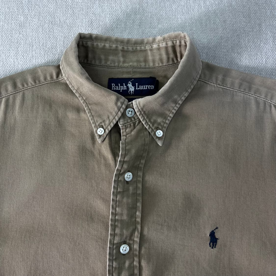 100 폴로랄프로렌 90s 베이지 코튼 셔츠 상품이미지2