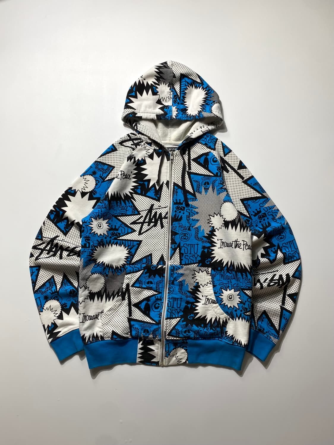 [M] 00s Stussy 스투시 카툰 그래픽 후드 집업 상품이미지1