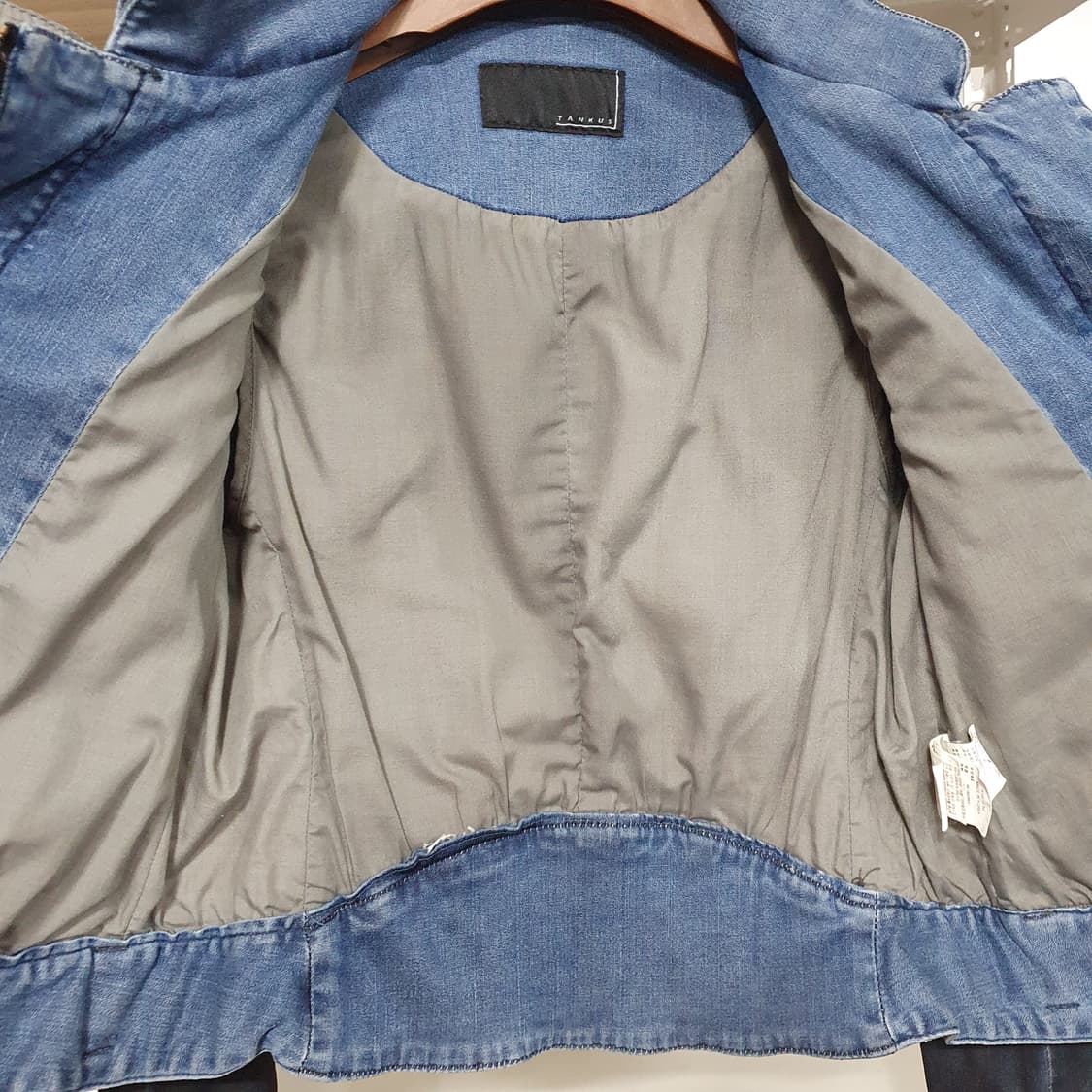 Tankus Y2K 비갸루 펑크 emo 그런지 워싱 데님 재킷 상품이미지5