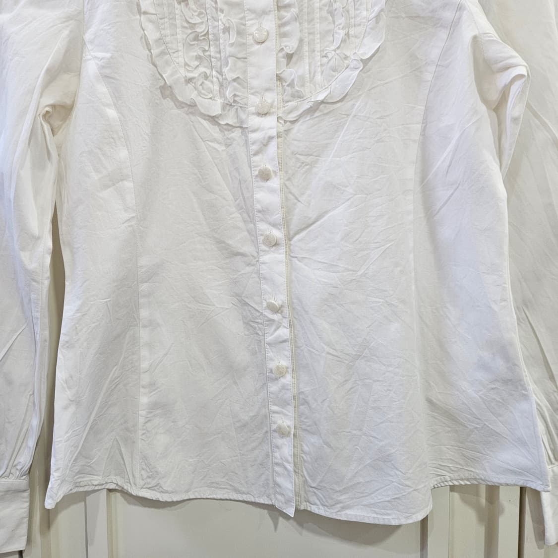 Mezzo Piano 프릴 블라우스 화이트 상품이미지3