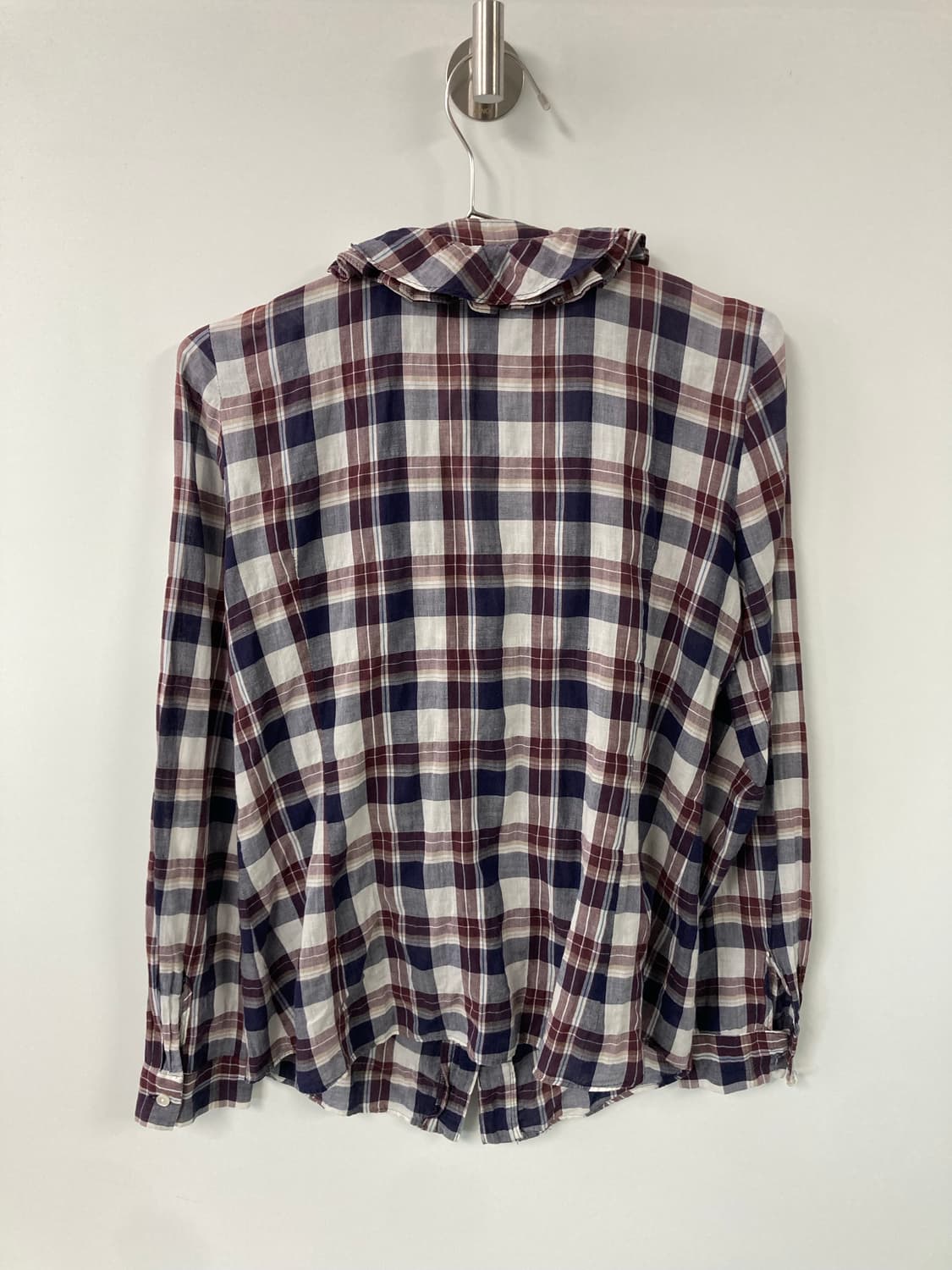 프릴 체크 셔츠 상품이미지4