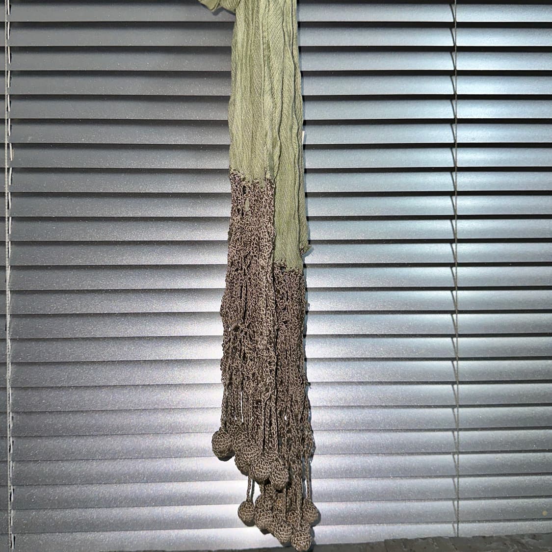 2000s 빈티지 크로셰 니트 그린 롱 스카프 상품이미지3