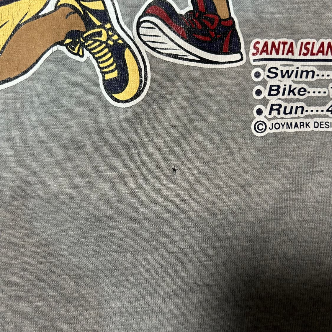 [2XL] 90s 캡틴 산타 철인삼종경기 싱글 스티치 반팔 티셔츠 상품이미지3