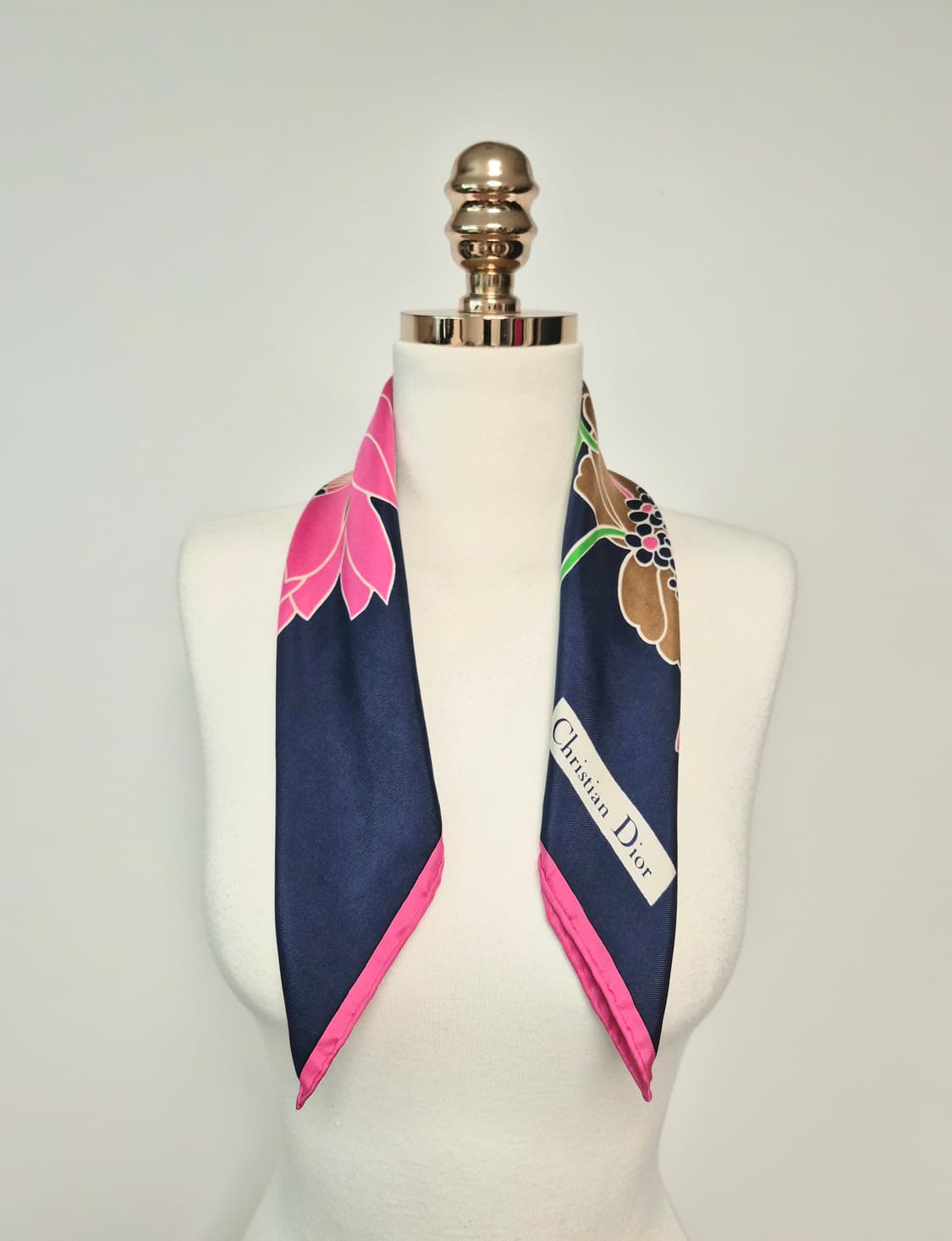 크리스챤디올 네이비 실크100 스카프 머플러 상품이미지5