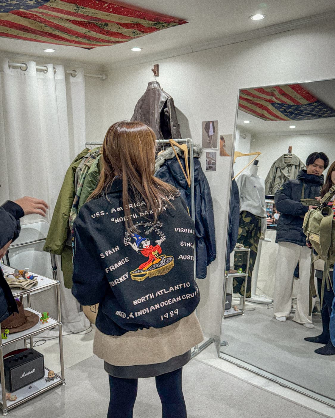 Rare 80s USS 아메리카 CV-66호 미키 마우스 수베니어 자켓 상품이미지10