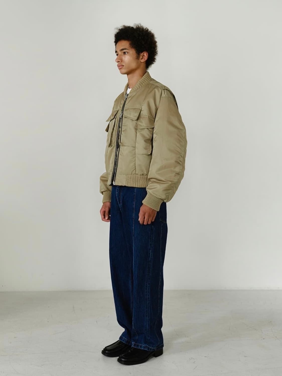 IEY 4 pocket bomber jacket beige 상품이미지6