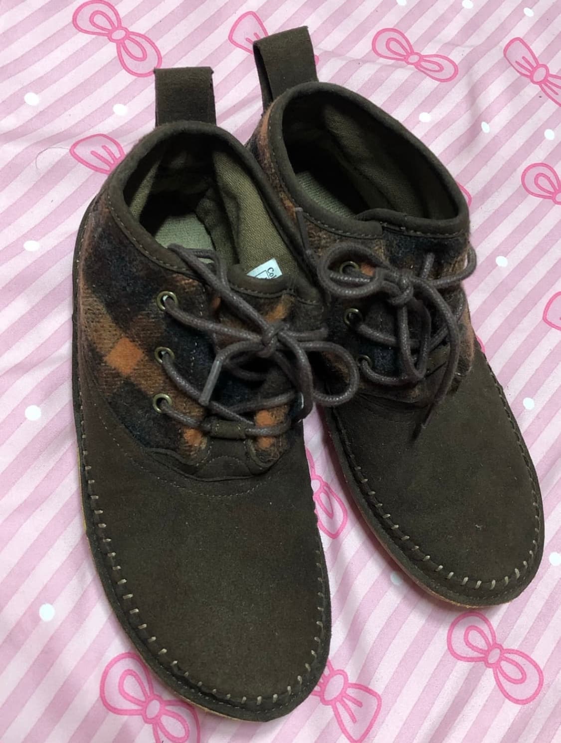 콜롬비아 군밤 체크 워커 하구미 모리 아메카지 상품이미지2