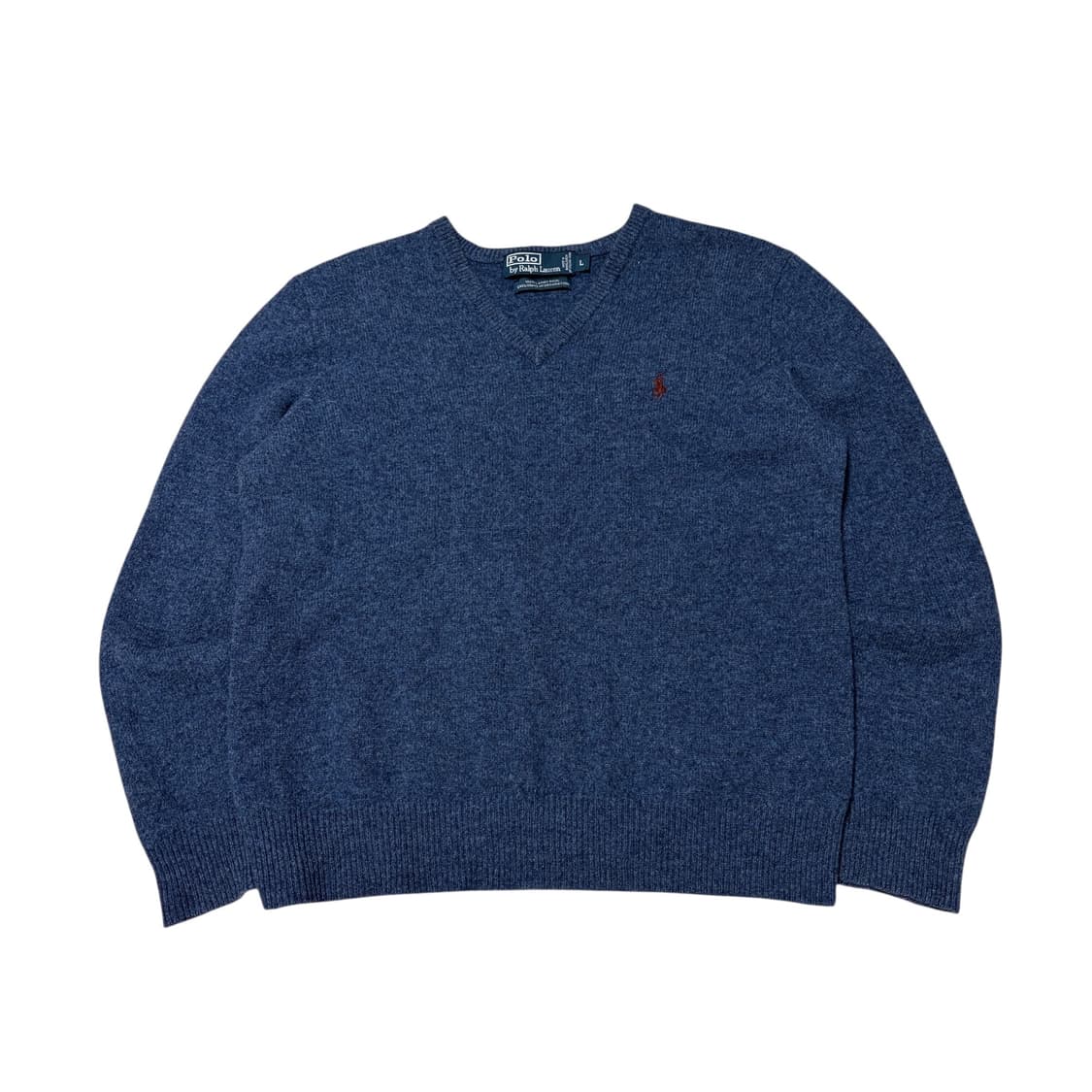 폴로 랄프로렌 버건디 포니 램스 울 브이넥 니트 상품이미지1