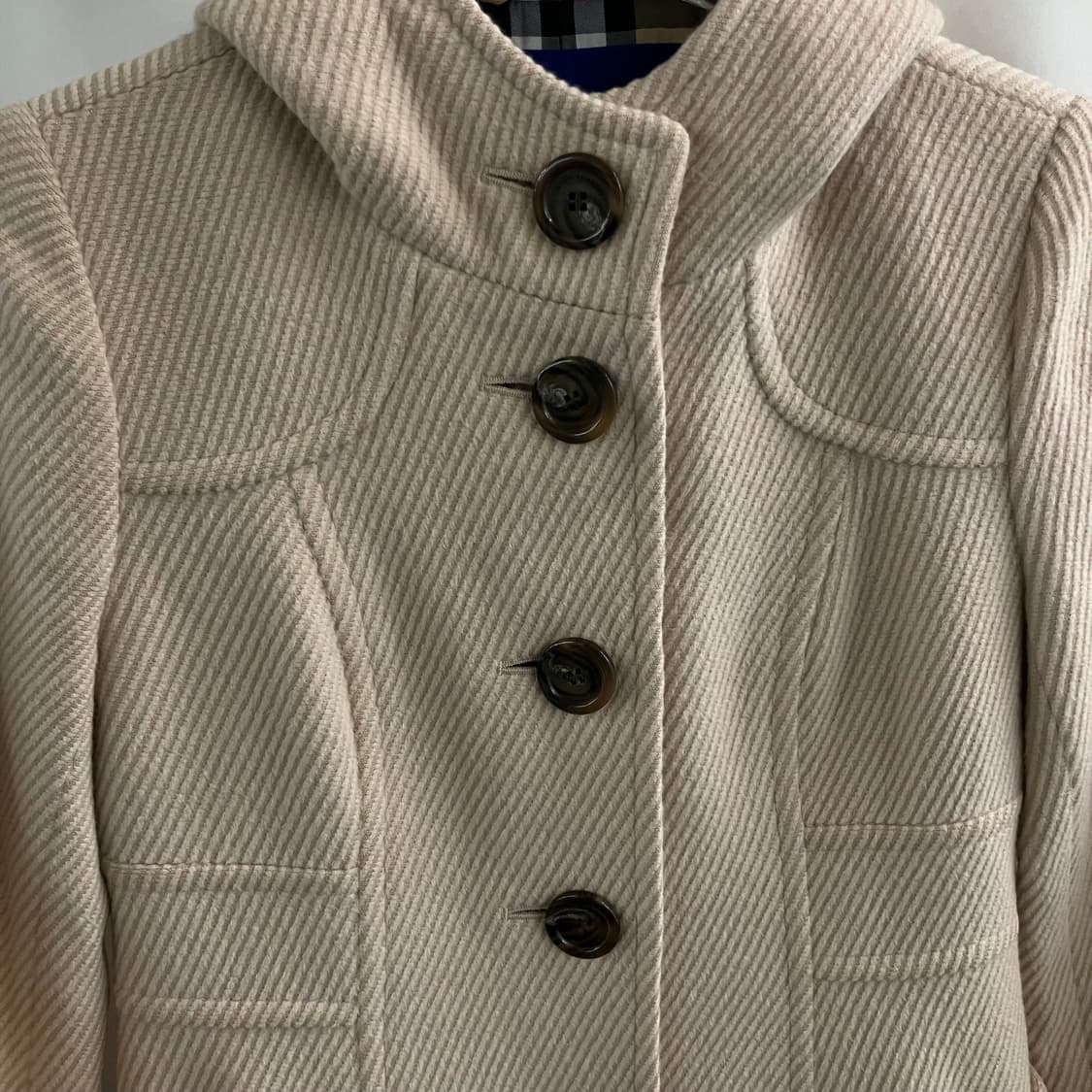 버버리 블루라벨 베이지 하프 코트 36 상품이미지4