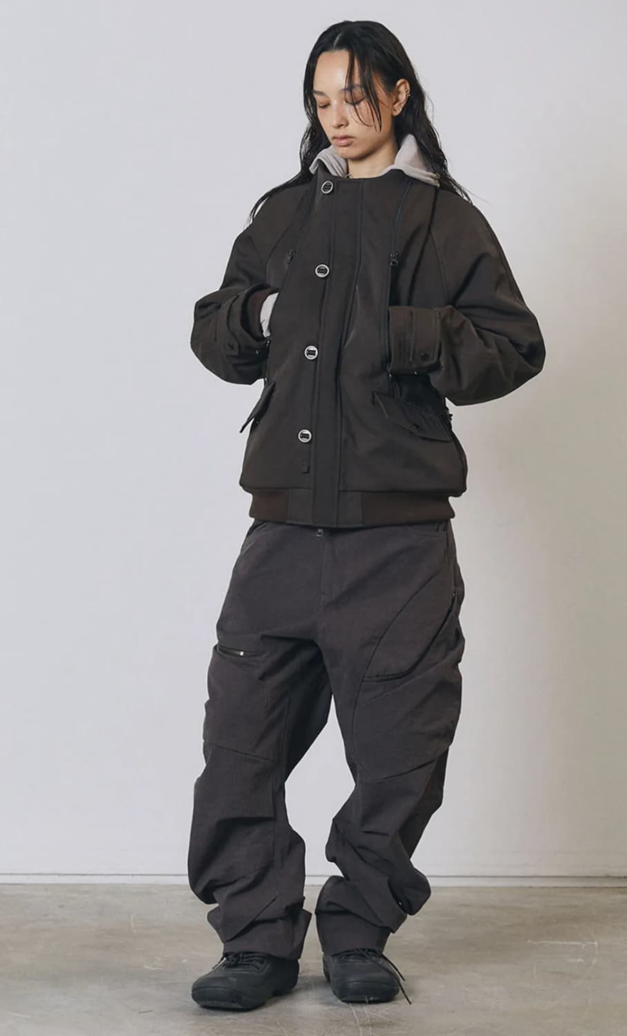 Differentis - Curved Drape Pants (DB) 상품이미지1
