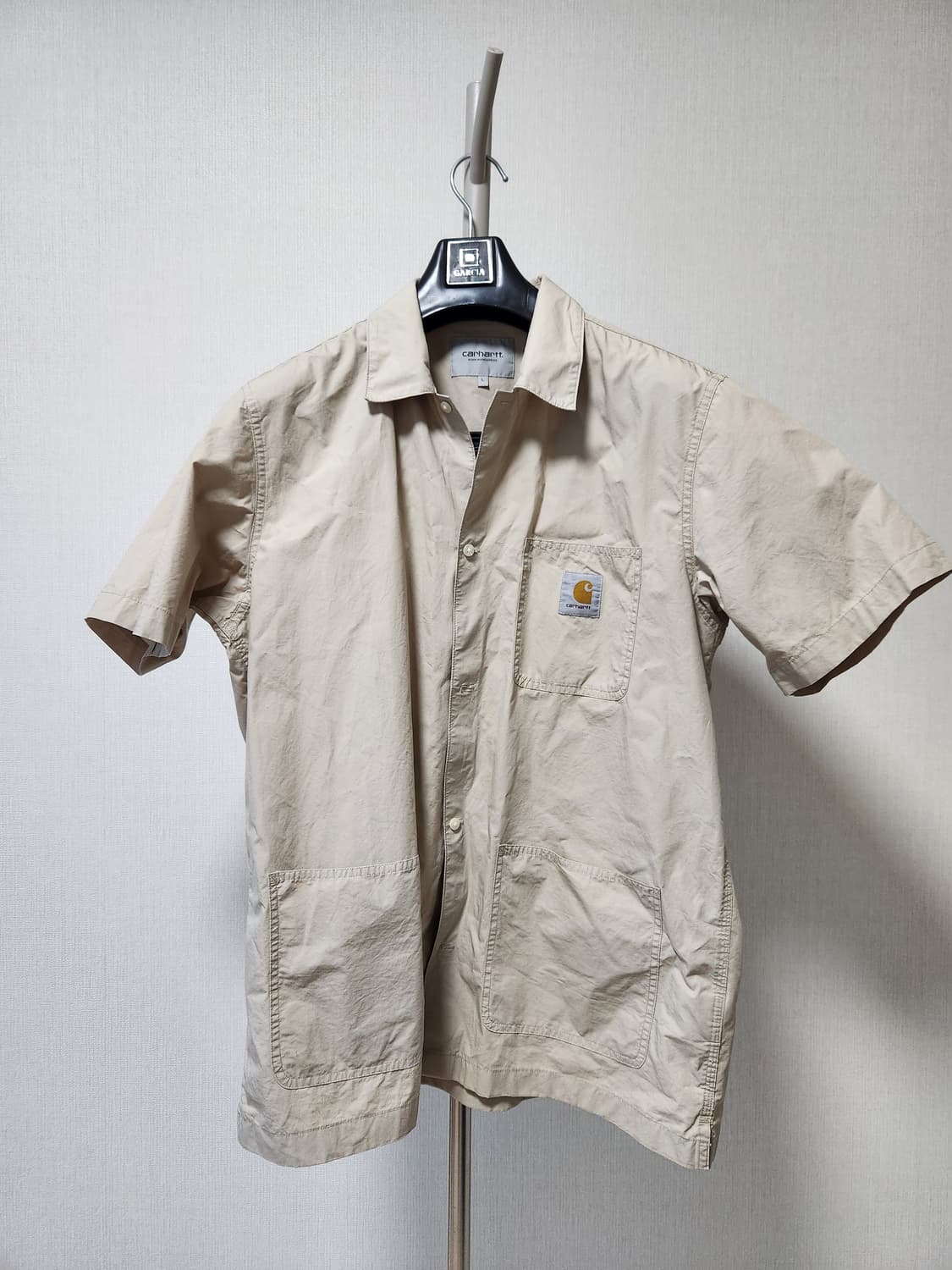 칼하트 베이지 반팔 워크셔츠 L(105) 상품이미지1