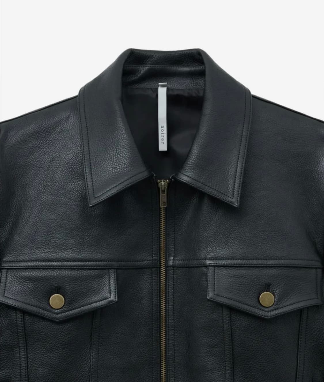 [50] 노이어 앤틱 카우 레더 가죽 트러커 자켓 블랙 렉토맛 상품이미지6