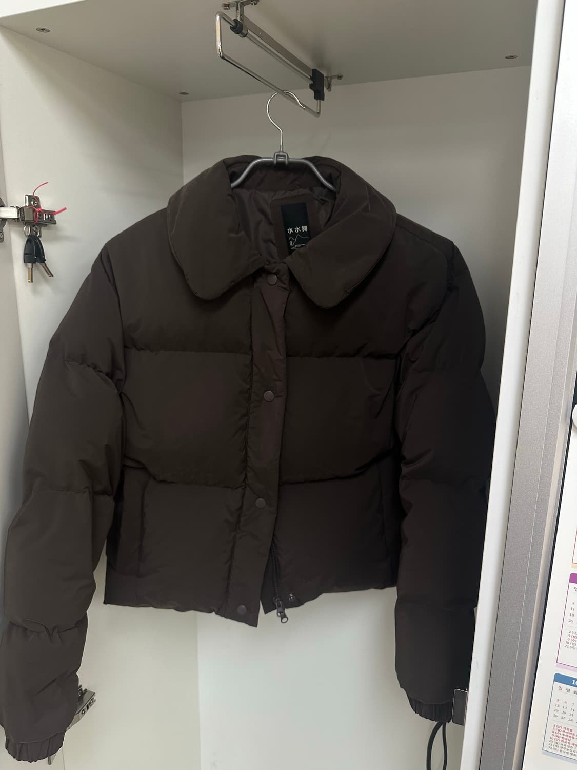 수수무 구스다운 코트 패딩 초콜렛 브라운 상품이미지7