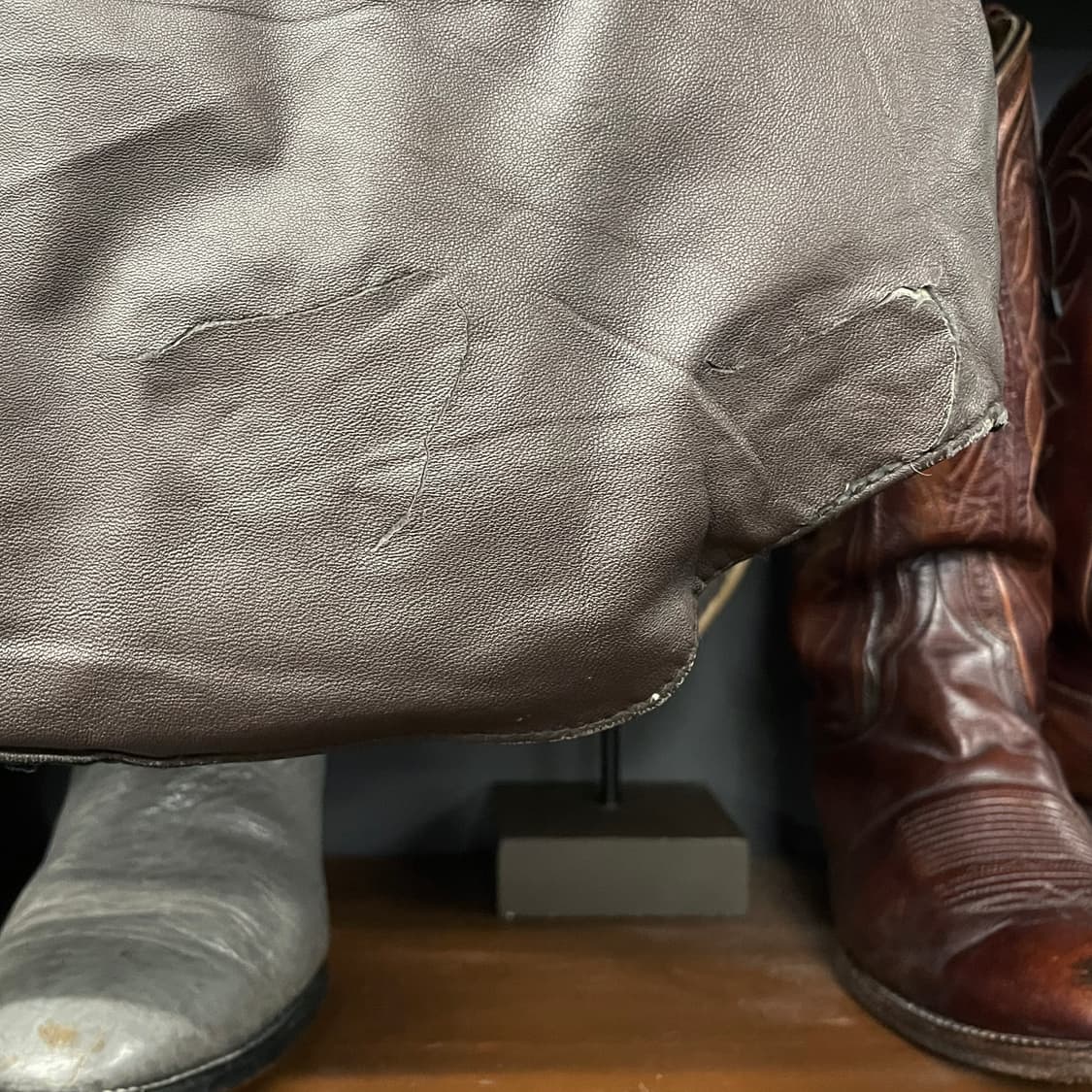 90s JPN 빈티지 시어링 카라 양가죽 펄스냅 웨스턴 다운베스트 N55 상품이미지7