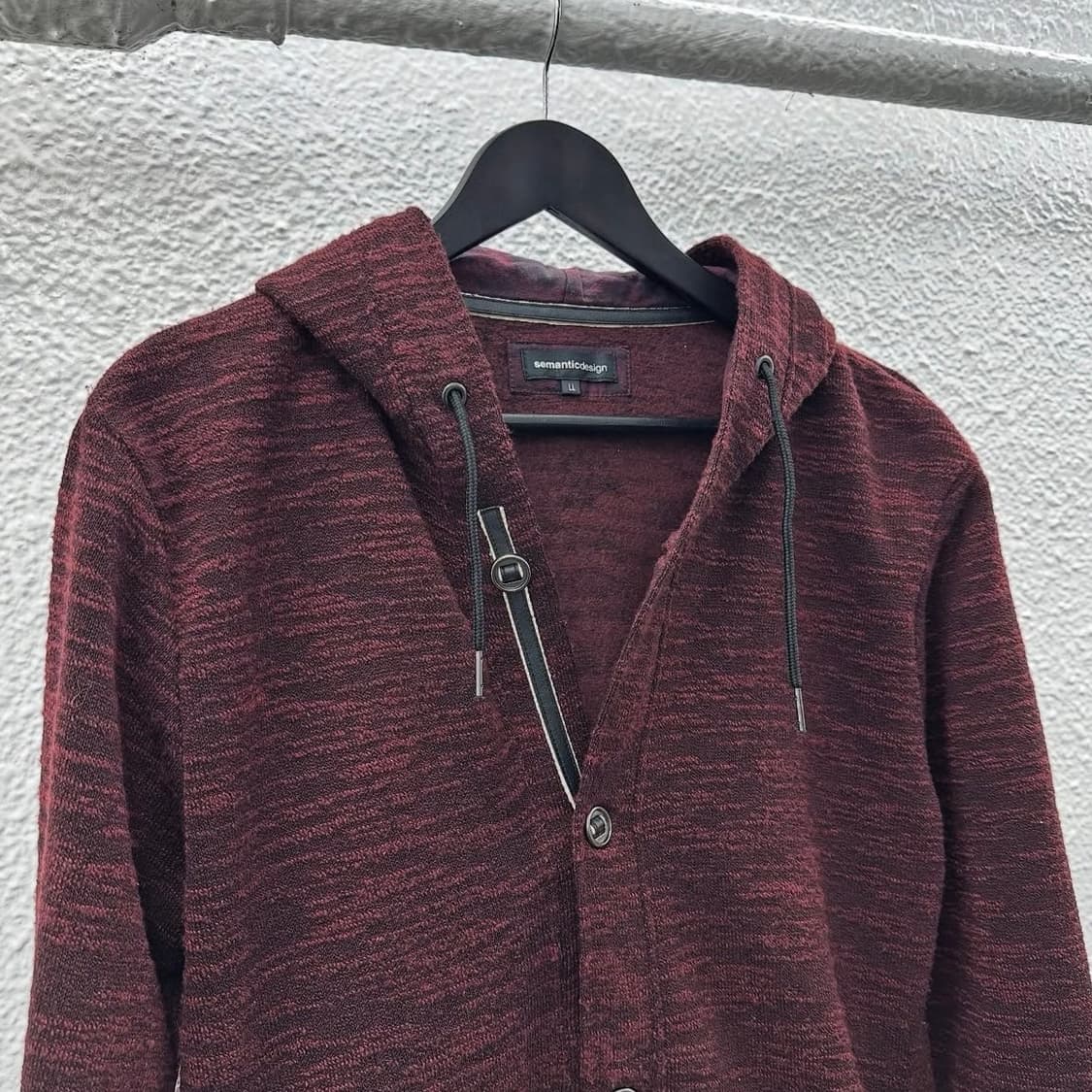 Semantic design burgundy hood cardigan 상품이미지5