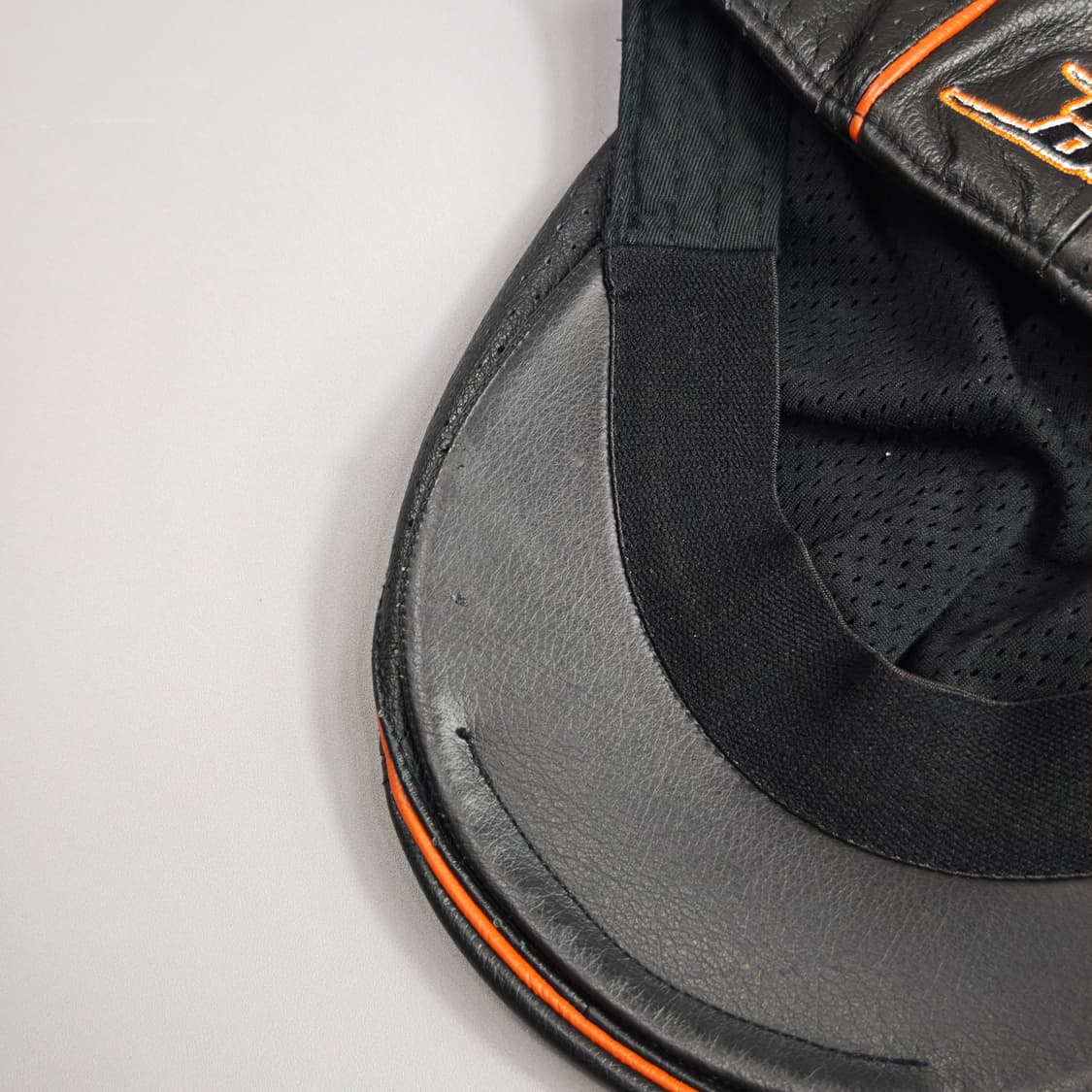 할리 데이비슨 백로고 자수 레더 헌팅캡 블랙 S 상품이미지7